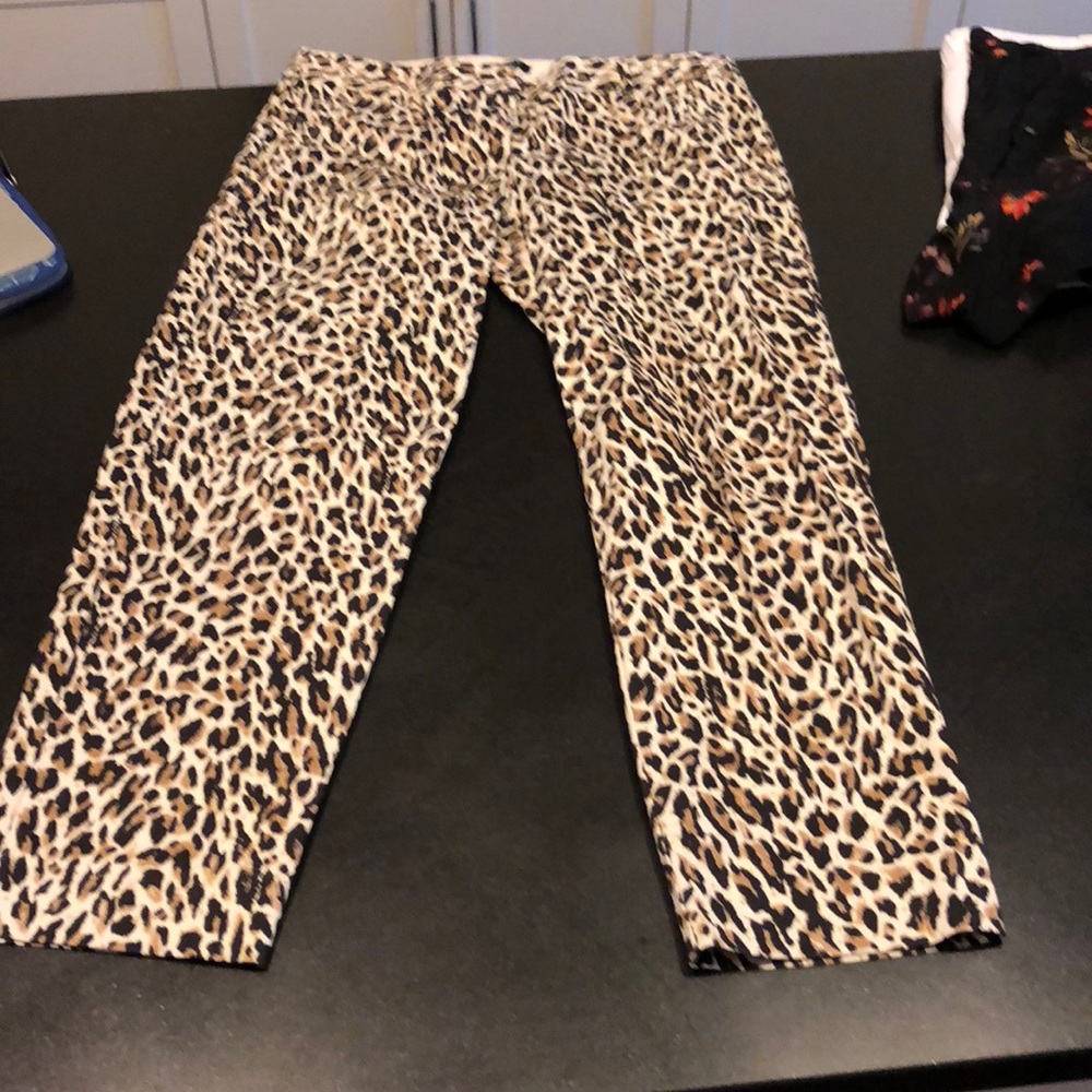 JCrew Leopard Print Cropped Pants Size 4
